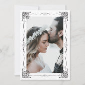 Moderner klassischer Rahmen mit einer Foto-Linie Save The Date (Vorderseite)