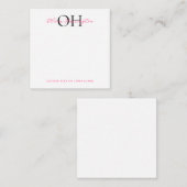 Moderner Klassischer Schwarz-Pink-Script-Platz Mitteilungskarte (Vorne/Hinten)