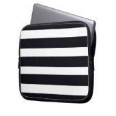 Moderner klassischer Schwarz-Weiß-Streifen Cool Ch Laptopschutzhülle (Vorderseite Links)