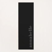 Moderner Klassischer Schwarzer Minimal Personalisi Yogamatte (Vorderseite)