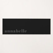 Moderner Klassischer Schwarzer Minimal Personalisi Yogamatte (Vorderseite (Horizontal))