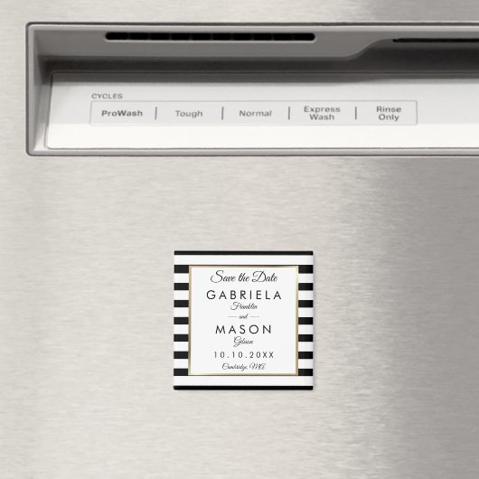 Moderner klassischer Streifen Save the Date Magnet (In Situ (Geschirrspüler))