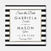 Moderner klassischer Streifen Save the Date Magnet (Vorne)