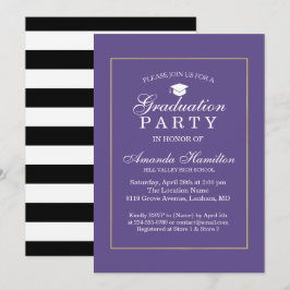 Moderner klassischer Ultra-violetter Goldrahmen-Ab Einladung