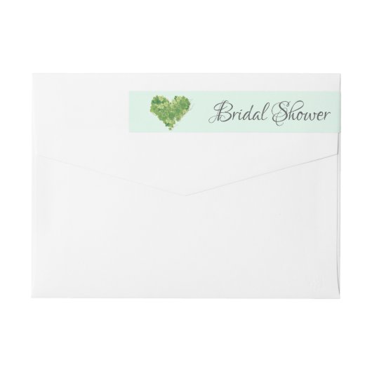 Moderner Kleeblatt-Herz-Brautpartyaufkleber (Rückseite)