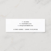 MODERNER KLEINER AQUA PINK ORANGE NAVY STRIPEN MINI VISITENKARTE (Rückseite)