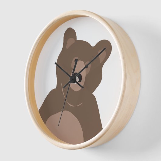 Moderner kleiner brauner Babybär, 10" Uhr (Winkel)