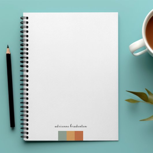 Moderner kleiner Farbblock | Script Monogram Notizblock