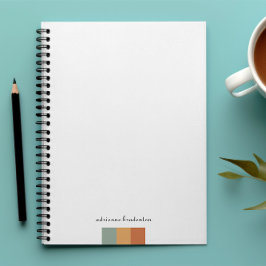 Moderner kleiner Farbblock | Script Monogram Notizblock