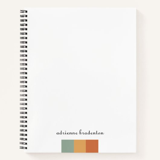 Moderner kleiner Farbblock | Script Monogram Notizblock (Vorderseite)