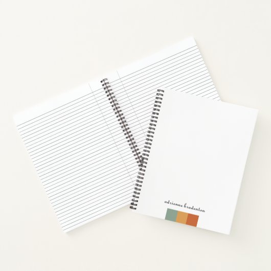 Moderner kleiner Farbblock | Script Monogram Notizblock (Innenseite)