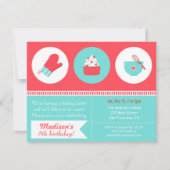 Moderner kleiner Kuchen, der Einladung (Vorderseite)