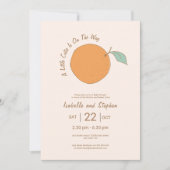 Moderner Kleiner Süßer Orange QR Code | Babyparty Einladung (Vorderseite)