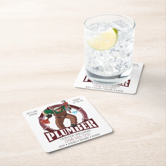 Moderner Klempner Beruflich Marketing Handyman Rechteckiger Pappuntersetzer (Vor Ort)