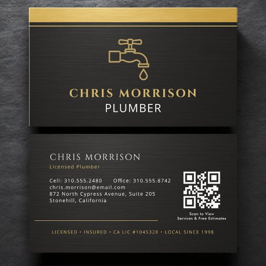 Moderner Klempner-QR-Code Visitenkarte