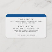 Moderner Klempnerdienst für Unternehmer Visitenkarte (Rückseite)