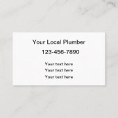 Moderner Klempnerdienst Visitenkarte (Rückseite)