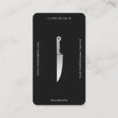 Moderner Koch Black Silver Knife Butcher Caterer Visitenkarte (Vorderseite)