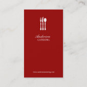 Moderner Koch/Catering/Restaurant Visitenkarte (Rückseite)