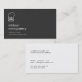 MODERNER KOCH HAT LOGO IN WEISS AUF DUNKELGRAY VISITENKARTE (Vorne/Hinten)