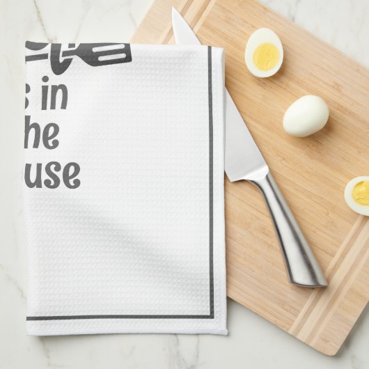 Moderner KOCH IM HAUS Funny Zitat Geschirrtuch (Viertel Falte)