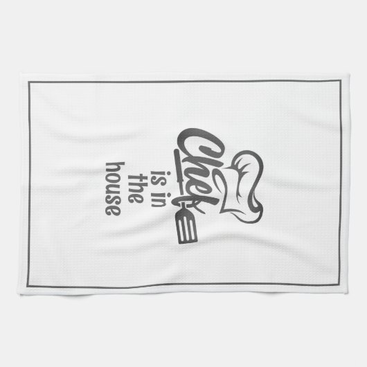 Moderner KOCH IM HAUS Funny Zitat Geschirrtuch (Horizontal)