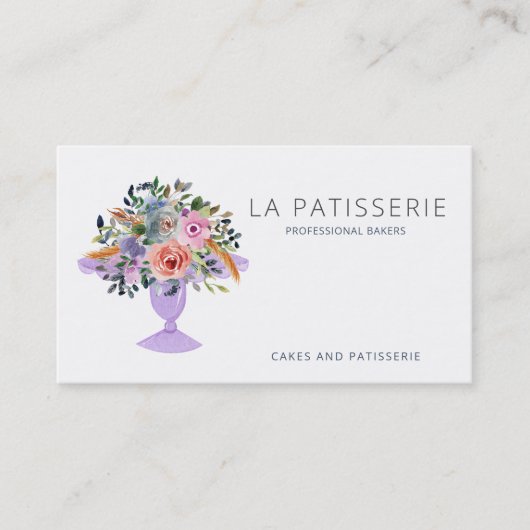 Moderner Koch mit Blumengebäck Visitenkarte (Vorderseite)