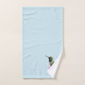 Moderner Kolibri und Blume auf Hellblau Badhandtuch Set (Handtuch)