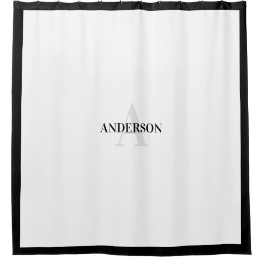 Moderner Kolonialduschvorhang in Schwarz Duschvorhang (Vorderseite)