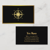 Moderner Kompass Gold Nautic Visitenkarte (Vorne/Hinten)