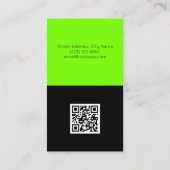 Moderner Kontrastduftton in Schwarz und Grün gespa Visitenkarte (Rückseite)