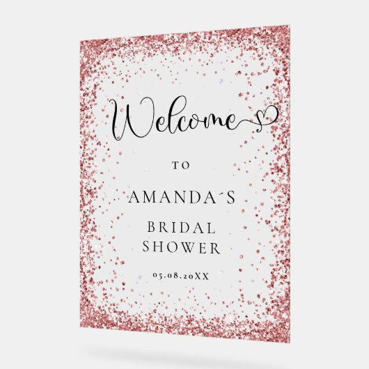 Moderner, koppler Glitzer Empfang Acrylschild (Winkel)