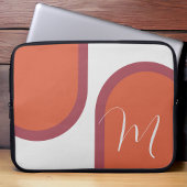 Moderner Korallenmagenta Rosa Arch mit Monogramm Laptopschutzhülle
