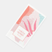 Moderner Korallenriff Abstrakte Muster Hochzeitsbr Serviette (Ecke)