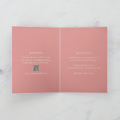 Moderner Korallenrosa QR-Code Elegante Hochzeit Einladung (Innenseite)
