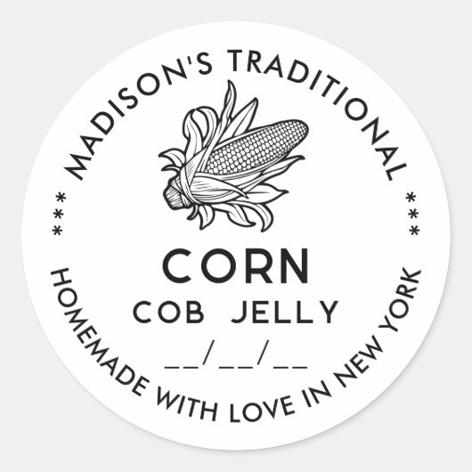 Moderner Kornkleber mit Cob-Symbol Runder Aufkleber (Vorderseite)