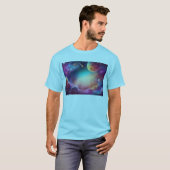Moderner kosmischer männlicher Blue-Basic-T - Shir T-Shirt (Vorne ganz)