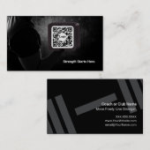 Moderner Kraft-Fitness-QR-Code Visitenkarte (Vorne/Hinten)