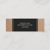 Moderner Kraft Paper Dark Gray White Consultant Mini Visitenkarte (Vorderseite)