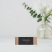 Moderner Kraft Paper Dark Gray White Consultant Mini Visitenkarte (Stehend Vorderseite)