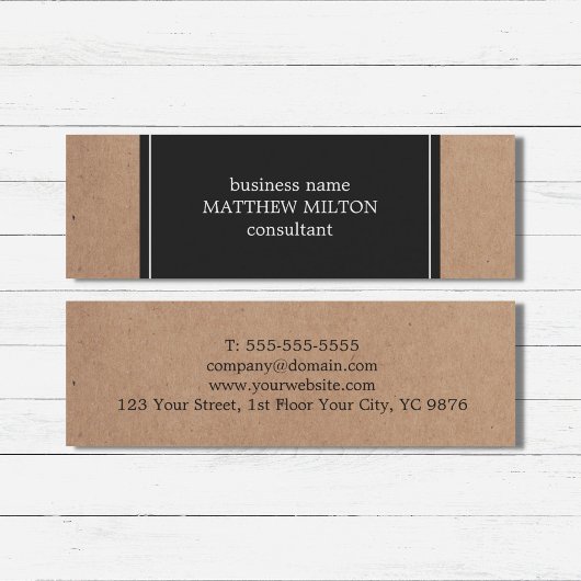 Moderner Kraft Paper Dark Gray White Consultant Mini Visitenkarte