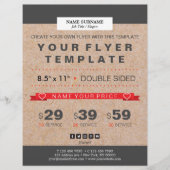 Moderner Kraft Stripe Accent 8,5" x 11" Flyer (Vorne)