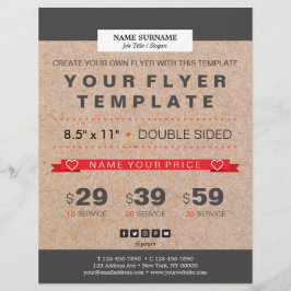 Moderner Kraft Stripe Accent 8,5" x 11" Flyer