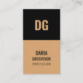 Moderner Kraft- und schwarzer Minimalistischer QR- Visitenkarte (Vorderseite)