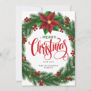 Moderner Kranz minimale Blattwerk Weihnachten Holi Einladung