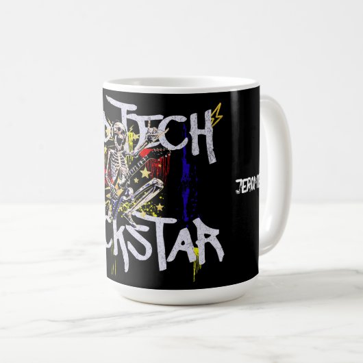 Moderner Krasser Tech Rockstar Kaffeetasse (VorderseiteRechts)