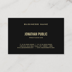 Moderner, kreativer Black Gold Text Schriftart Sch Visitenkarte