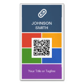 Moderner kreativer Flachmetrostil mit QR-Code Magnetische Visitenkarte (Vorderseite Vertikal)