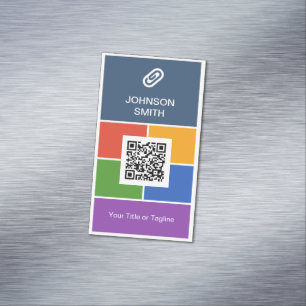 Moderner kreativer Flachmetrostil mit QR-Code Magnetische Visitenkarte