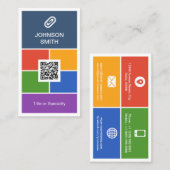 Moderner kreativer Flachmetrostil mit QR-Code Visitenkarte (Vorne/Hinten)